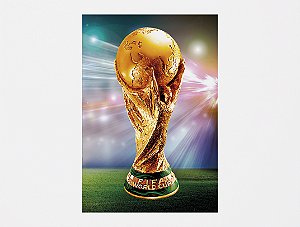 Painel De Festa 3d Vertical 1,50x2,20 - Futebol Copa do Mundo Troféu