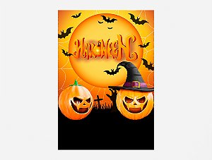 Painel De Festa 3d Vertical 1,50x2,20 - Halloween Alaranjado