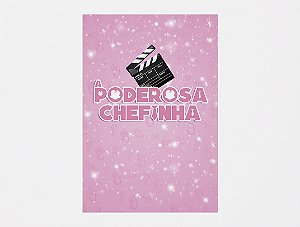 Painel De Festa 3d Vertical 1,50x2,20 - A Poderosa Chefinha Claquete Efeito Brilhos Rosa