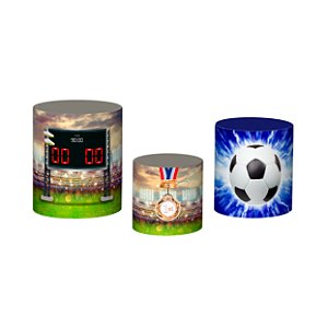 Trio De Capas De Cilindro 3d - Futebol Realista