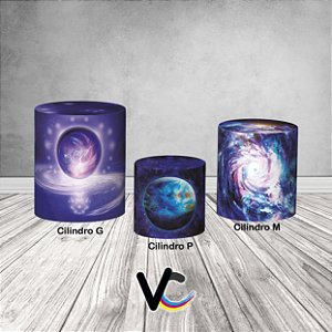 Trio De Capas De Cilindro 3d - Sistema Galáxia