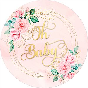 Painel de Festa em Tecido - Chá de Bebê Oh Baby Rosa