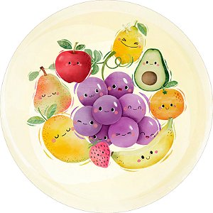 Painel de Festa em Tecido - Frutinhas Aquarela