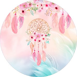 Painel de Festa em Tecido - Filtro dos Sonhos Aquarela Rosa