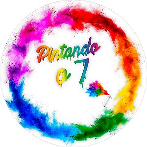 Painel de Festa em Tecido - Pintando o 7 Explosão de Cores