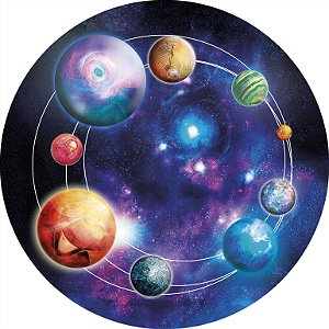 Painel de Festa em Tecido - Redondo Sistema Galáxia