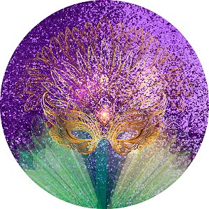 Painel de Festa em Tecido - Carnaval Máscara Roxo