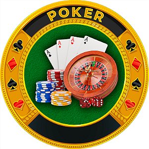 Painel de Festa em Tecido - Cassino Poker