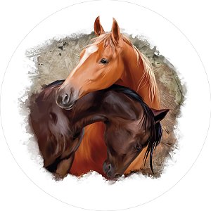 Painel de Festa em Tecido - Cavalos Aquarela
