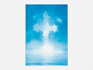 Painel De Festa 3d Vertical 1,50x2,20 - Batizado Azul Santo Anjo 2