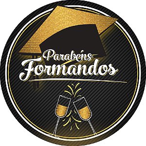 Painel de Festa Redondo em Tecido - Formatura Parabéns Formandos 010