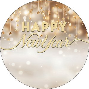 Painel de Festa em Tecido - Ano Novo Happy New Year Elegante