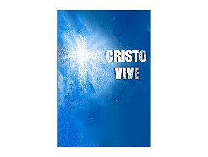 Painel De Festa Vertical 1,50x 1,20 - Cristo Vive Azul 007