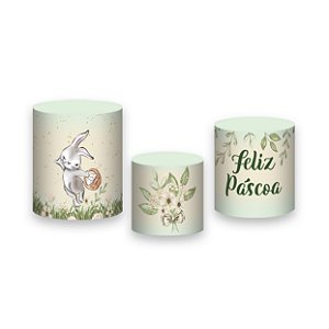 Trio De Capas De Cilindro - Coelhinho da Páscoa no Jardim 019