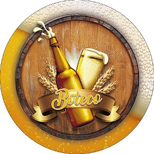 Painel De Festa Redondo 1,50x1,50 - Boteco Garrafa de Cerveja 010