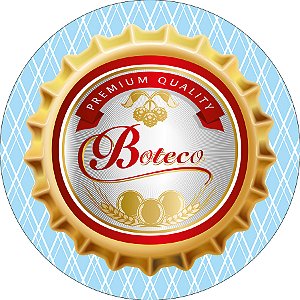 Painel De Festa Redondo 1,50x1,50 - Boteco Azul Frame Tampa de Cerveja 017