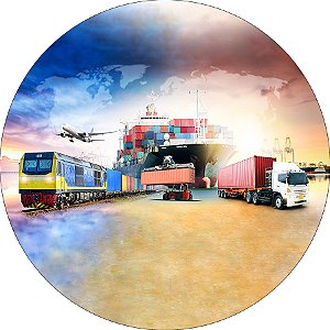 Painel De Festa Redondo 1,50x1,50 - Meios de Transporte Realista 007