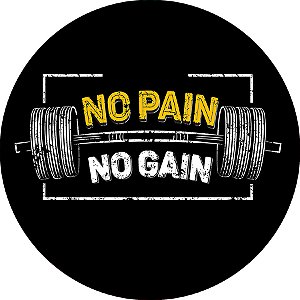 Painel De Festa Redondo 1,50x1,50 - Academia Preto No Pain No Gain 012