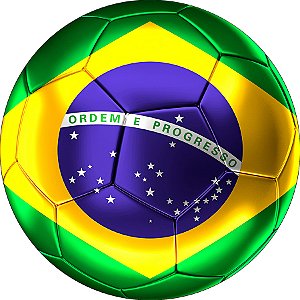 Painel De Festa Redondo 1,50x1,50 - Bola de Futebol Brasil 016