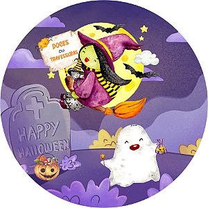 Painel De Festa Redondo 1,50x1,50 - Halloween Doces ou Travessuras 006