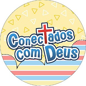 Painel De Festa Redondo 1,50x1,50 - Conectados com Deus 008