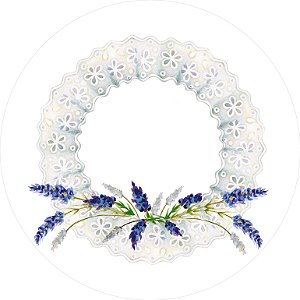 Painel De Festa Redondo 1,50x1,50 - Babado Flor Lavanda 025
