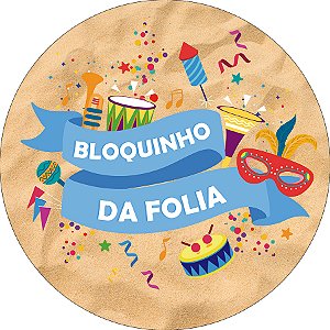 Painel De Festa Redondo 1,50x1,50 - Carnaval Bloco de Folia 004