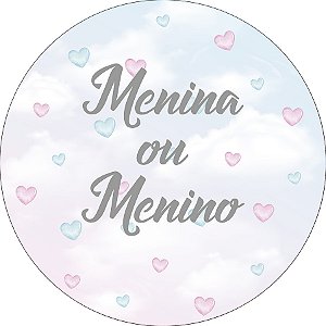 Painel De Festa Redondo 1,50x1,50 - Chá Revelação Menino ou Menina Aquarela 041
