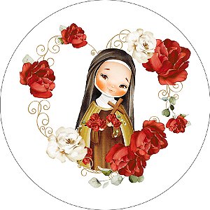 Painel De Festa Redondo 1,50x1,50 - Santa Teresinha Floral 035