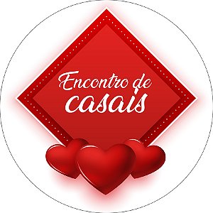 Painel De Festa Redondo 1,50x1,50 - Encontro de Casais Vermelho 028