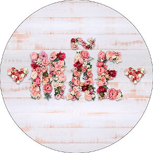 Painel De Festa Redondo 1,50x1,50 - Dia Das Mães Buquê de Flores 062