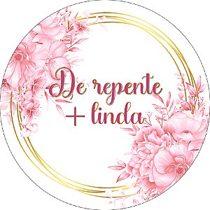Painel De Festa Redondo 1,50x1,50 - De repente Mais Linda Rosa Floral 304