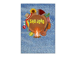 Painel De Festa Vertical 1,50 x 2,20 - Festa Junina Efeito Textura Jeans 005