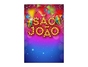 Painel De Festa Vertical 1,50 x 2,20 - São João Azul e Vermelho 031