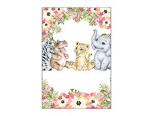 Painel De Festa Vertical 1,50 x 2,20 - Animais Safari Florido 007