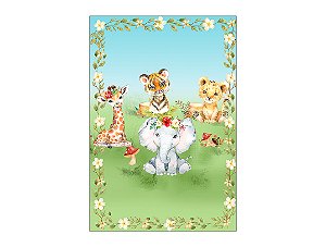 Painel De Festa Vertical 1,50 x 2,20 - Safari Cute Florido 034