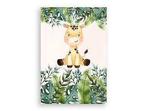 Painel De Festa Vertical 1,50 x 2,20 - Safari Girafinha com Folhas 058