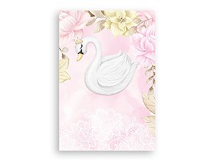 Painel De Festa Vertical 1,50 x 2,20 - Safari Cisne Floral Rosa 067