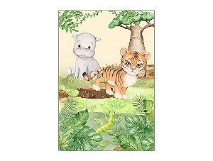 Painel De Festa Vertical 1,50 x 2,20 - Safari Bege e Verde 073