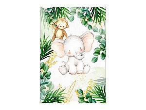 Painel De Festa Vertical 1,50 x 2,20 - Safari Animais Baby Cute 087