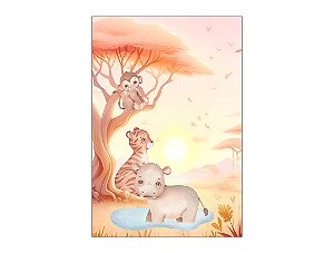Painel De Festa Vertical 1,50 x 2,20 - Safari Amanhecer Aquarela 098