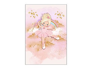 Painel De Festa Vertical 1,50 x 2,20 - Bailarina Cute Efeito Glitter 016