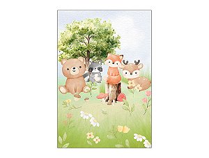 Painel De Festa Vertical 1,50 x 2,20 - Bosque Cute 016