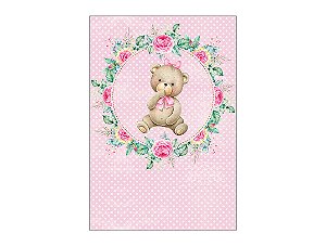 Painel De Festa Vertical 1,50 x 2,20 - Chá de Bebê Ursinha Floral 021
