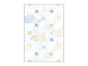 Painel De Festa Vertical 1,50 x 2,20 - Chá de Bebê Estrelinhas Azul e Amarelo 026