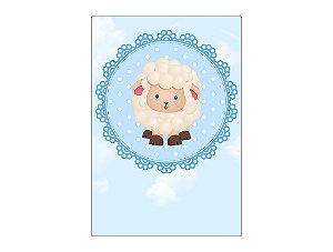 Painel De Festa Vertical 1,50 x 2,20 - Chá de Bebê Ovelinha Azul 032