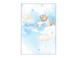 Painel De Festa Vertical 1,50 x 2,20 - Chá de Bebê Urso Aquarela 079