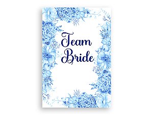 Painel De Festa Vertical 1,50 x 2,20 - Team Bride Floral Azul 006