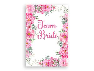 Painel De Festa Vertical 1,50 x 2,20 - Team Bride Floral Rosa 008