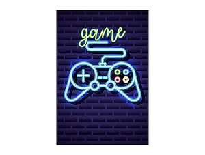 Painel De Festa Vertical 1,50 x 2,20 - Video Game Efeito Neon 018